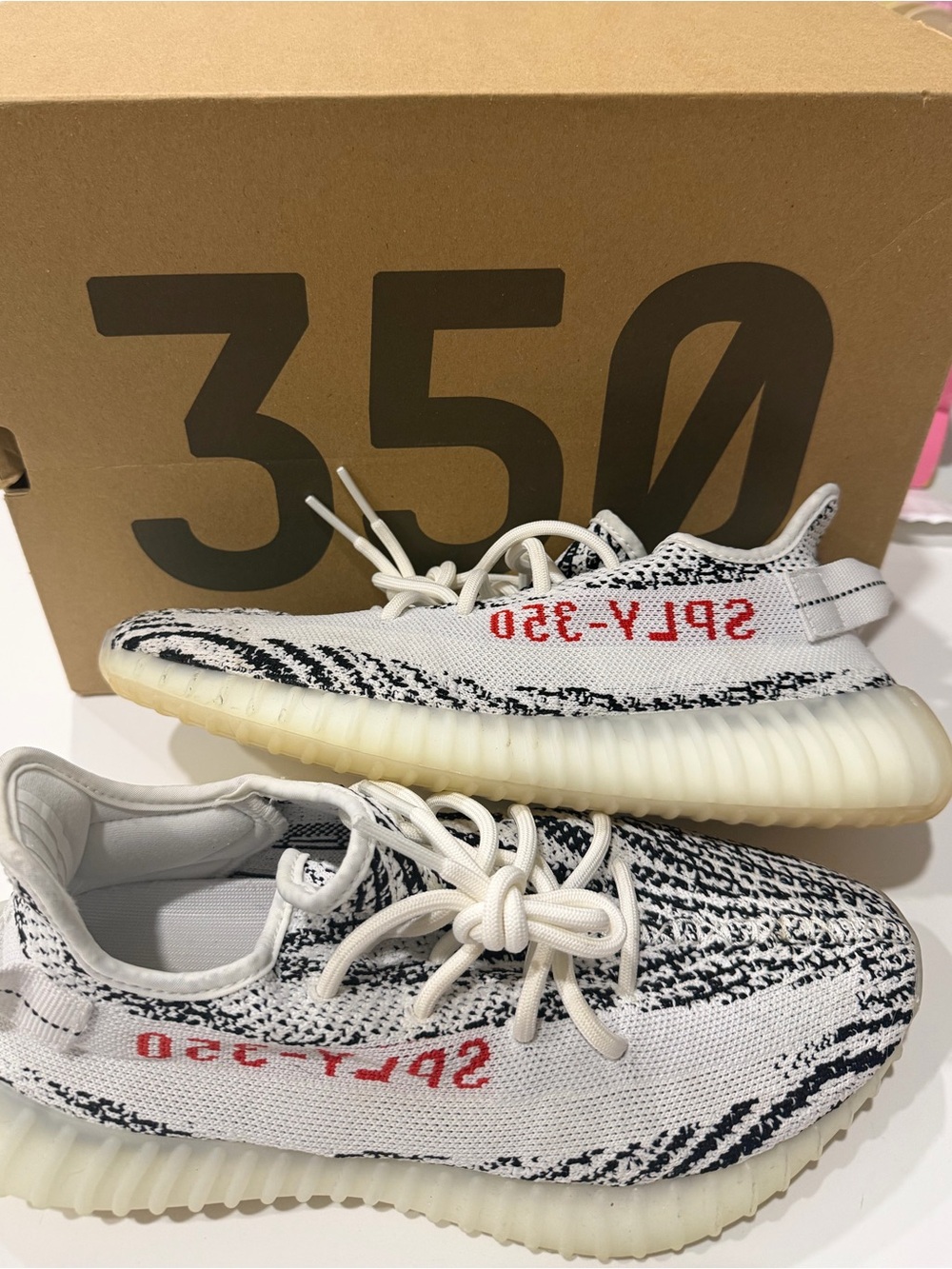 Yeezy Boost 350 V2 White Black with Red Accent